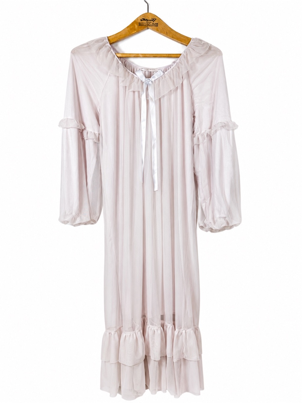 S Princess Vintage-Inspired Romantic Ruffle Sheer Overlay Dress Women's M - Picture 1 of 12